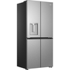 Haier HCR58S18CWMM Rise Cube Series American Fridge Freezer, Silver, C Rated,  Non-Plumbed