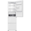 Haier HTR3518DNGWK No Frost Fridge Freezer, White Glass, 60/40, D Rated