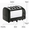Dualit 40370 Retro Toaster, 4 Slice, Black