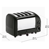 Dualit 40370 Retro Toaster, 4 Slice, Black