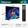 Hisense 43A6STUK 43" DLED Smart Television, 4K Ultra HD, Black, E Rated