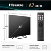 Hisense 43A7QTUK 43" QLED Smart Television, 4K Ultra HD, Black, F Rated