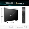 Hisense 43E6QTUK 43" LED Smart Television, 4K Ultra HD, Black, E Rated