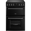 Belling Farmhouse 60E Ceramic Electric Cooker with Double Oven, Black, A Rated
