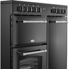 Belling RCA FARMHOUSE 90E BL 90cm Ceramic Range Cooker, Black, A Rated