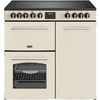 Belling Farmhouse 90E 90cm Ceramic Range Cooker, Cream, A Rated
