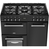 Belling Farmhouse 90DF 90cm Dual Fuel Range Cooker, Black, A Rated