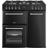 Belling Farmhouse 90DF 90cm Dual Fuel Range Cooker, Black, A Rated