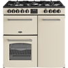 Belling Farmhouse 90DF 90cm Dual Fuel Range Cooker, Cream, A Rated