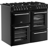 Belling Farmhouse 100DF 100cm Dual Fuel Range Cooker, Black, A Rated