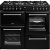 Belling Farmhouse 100DF 100cm Dual Fuel Range Cooker, Black, A Rated