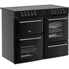 Belling RCA FARMHOUSE 110E B 110cm Ceramic Range Cooker, Black, A Rated