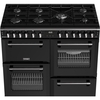 Stoves Richmond 100DF 100cm Dual Fuel Range Cooker, Black, A Rated