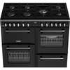 Stoves DX RCA RICH 100DF BLK 100cm Dual Fuel Range Cooker, Black, A Rated
