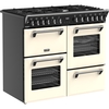Stoves DX RCA RICH 100DF CRM 100cm Dual Fuel Range Cooker, Cream, A Rated