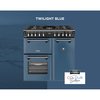 Stoves DX RCA RICH 90DF TWB 90cm Dual Fuel Range Cooker, Twilight Blue, A Rated