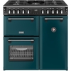 Stoves DX RCA RICH 90DF DMA 90cm Dual Fuel Range Cooker, Deep Marine, Green, A Rated