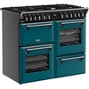 Stoves DX RCA RICH 100DF DMA 100cm Dual Fuel Range Cooker, Deep Marine, Green, A Rated