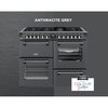 Stoves DX RCA RICH 110DF AGR 110cm Dual Fuel Range Cooker, Anthracite Grey, A Rated