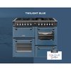 Stoves DX RCA RICH 110DF TWB 110cm Dual Fuel Range Cooker, Twilight Blue, A Rated