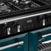 Stoves DX RCA RICH 110DF DMA 110cm Dual Fuel Range Cooker, Deep Marine, Green, A Rated