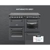 Stoves DX RCA RICH 110Ei RTY AGR 110cm Dual Fuel Range Cooker, Anthracite Grey, A Rated