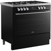 Belling BEL RCA VISION SGL 90cm Dual Fuel Range Cooker, Black, A Rated