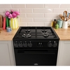 Belling FSA VISION 60DF BLK Dual Fuel Cooker with Double Oven, Black, A Rated