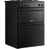 Belling FSA VISION 60DF BLK Dual Fuel Cooker with Double Oven, Black, A Rated