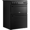 Belling FSA VISION 60E BLK Ceramic Electric Cooker with Double Oven, Black, A Rated