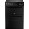 Belling FSA VISION 60E BLK Ceramic Electric Cooker with Double Oven, Black, A Rated