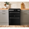 Belling FSA VISION 60E BSS Ceramic Electric Cooker with Double Oven, Black, A Rated