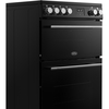 Belling FSA VISION 60E BSS Ceramic Electric Cooker with Double Oven, Black, A Rated