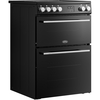 Belling FSA VISION 60E BSS Ceramic Electric Cooker with Double Oven, Black, A Rated
