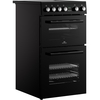 New World FDO 50E BLK Ceramic Electric Cooker with Double Oven, Black, A Rated