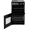 New World FDO 50E BLK Ceramic Electric Cooker with Double Oven, Black, A Rated