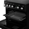 New World FDO 50E BLK Ceramic Electric Cooker with Double Oven, Black, A Rated