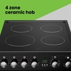New World FDO 50E WHI Ceramic Electric Cooker with Double Oven, White, A Rated