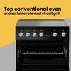 New World FDO 50E WHI Ceramic Electric Cooker with Double Oven, White, A Rated