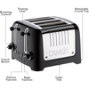 Dualit 46205 Lite Toaster, 4 Slice, Black