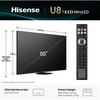 Hisense 55U8QTUK 55" ULED Mini LED Smart Television, 4K Ultra HD, Black, E Rated