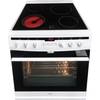 Amica 608CE2TAW Ceramic Electric Cooker with Single Oven, White, A Rated
