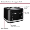 KitchenAid 5KMT4109BBM Matte Black Toaster, 4 Slice