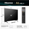 Hisense 75A6QTUK 75" LED Smart Television, 4K Ultra HD, Black, E Rated