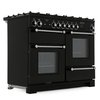 Rangemaster KCH110DFFBL/C 110cm Dual Fuel Range Cooker Kitchener Black / Chrome, A Rated