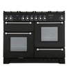 Rangemaster KCH110DFFBL/C 110cm Dual Fuel Range Cooker Kitchener Black / Chrome, A Rated