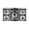 Falcon 1092 Deluxe Black Brass Trim and Chrome Handles 110cm Dual Fuel Range Cooker, A Rated