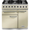 Falcon 900 Deluxe Cream Chrome 90cm Dual Fuel Range Cooker, A Rated