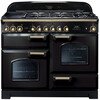 Rangemaster CDL110DFFBL/B Classic Deluxe Black / Brass 110cm Dual Fuel Range Cooker