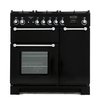 Rangemaster KCH90DFFBL/C 90cm Dual Fuel Range Cooker Kitchener Black / Chrome, A Rated